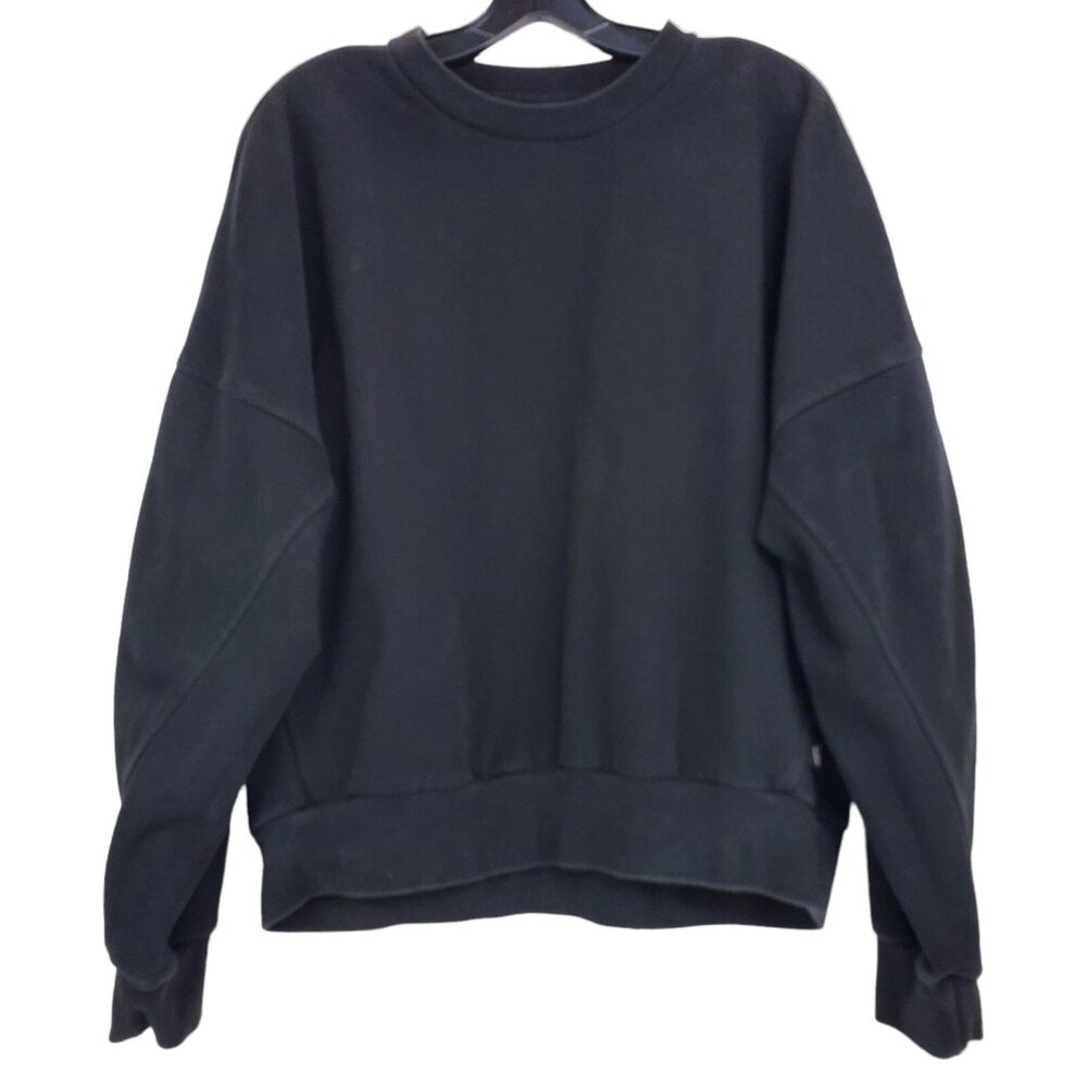 ADIDAS Sweater Womens Large Black Pullover Sweatshirt Activewear Athleisure